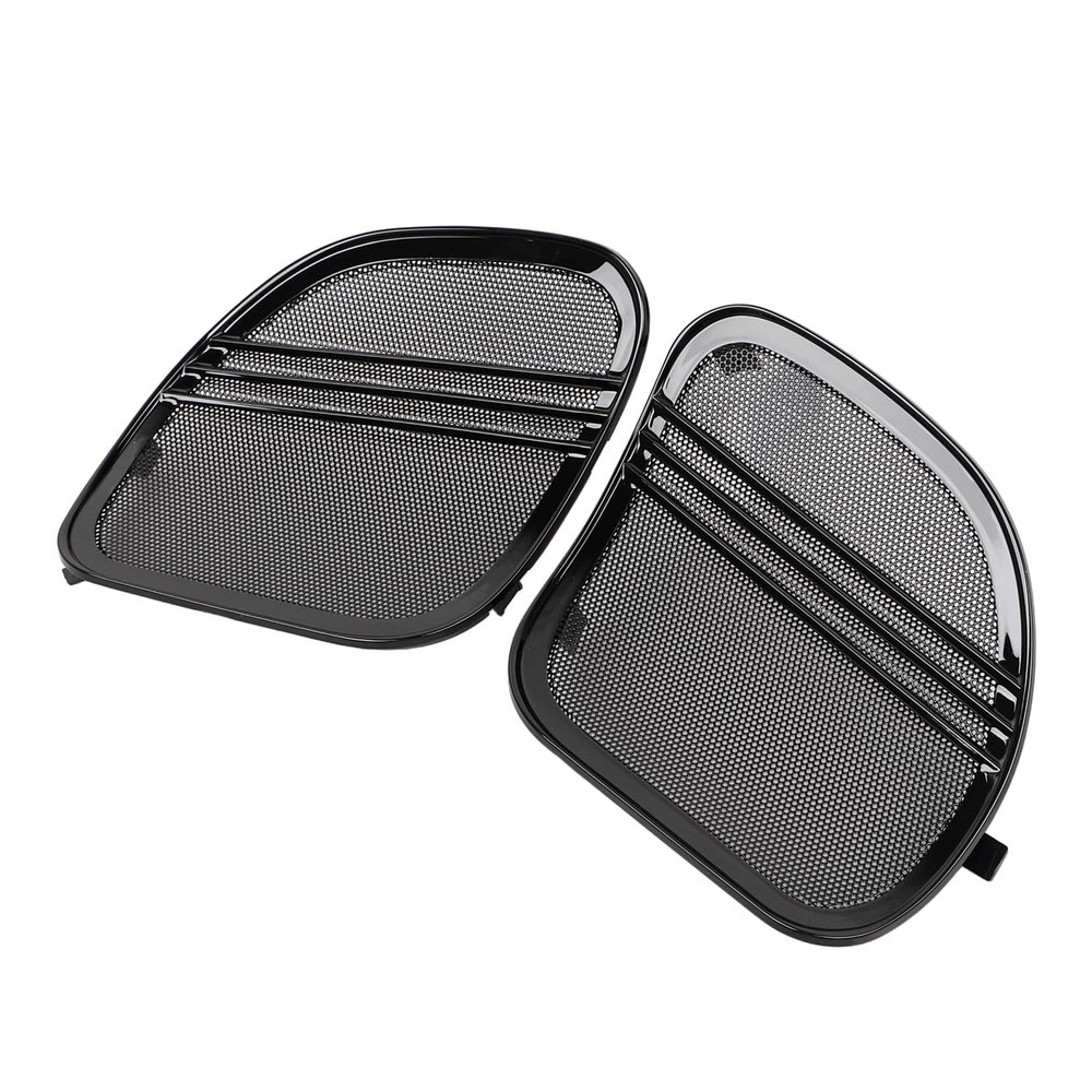 BID4ZE Tri-Line Fairing Mesh Front Speaker Grills Cover Trim For Harley Touring Road Glide 2015-2023,Gloss Black