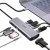 Opro9 10-in-1 USB C Hub Multiport Adapter, Laptop Docking Station Dual 4K HDMI / 1080P VGA, USB 3.0, PD 100W, Gigabit Ethernet, SD/TF Card Reader, 3.5mm Audio Jack, for Windows & MacBook PC, Laptops view 1
