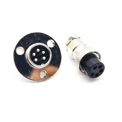 10pcs GX16 Connector 5 Pin 3 Hole Flange Mount Connector Male Female Connector Aviation