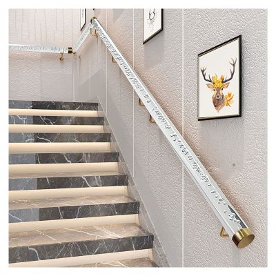 Grab Bars Handrails for Indoor Stairs, 3 Foot/ 4 Ft/ 5 Feet/ 6Ft Long, Clear Acrylic Grab Bar with Gold Bracket, Elderly Disabled Barrier-Free Armrest/Clear/2M/3.9Ft ( Color : Clear , Size : 1M/3.6Ft