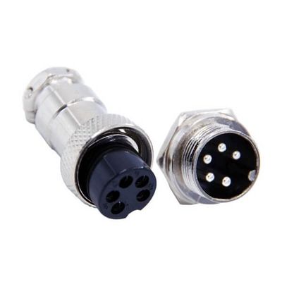 GX16 Connector 5 Pin Satraight Waterproof Male Female Aviation Wiring Connector