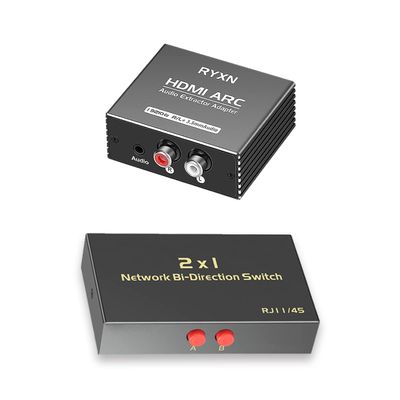 HDMI ARC Audio Extractor 192KHz, RJ45 Network Switch Selector 2x1/1x2
