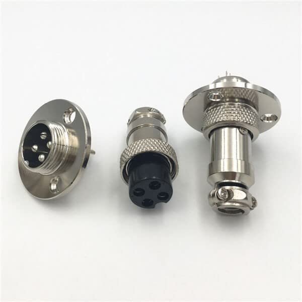 10pcs GX16 Connector 4 Pin Round Aviation Connector Male 3 Holes Flange Mount Socket and Straight Plug
