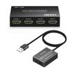HDMI Splitter 1 in 4 Out, USB to Optical Spdif Toslink & 3.5mm Audio Adapter Converter view 1