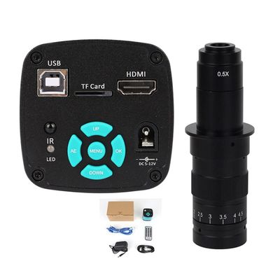JUIYU Microscope Accessories Kit Lndustrial Video Microscope Camera 48MP/38MP/13MP HDMI USB for Digital Microscope Slides (Color : H1605B with 180X Len)
