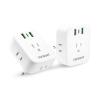 [2-Pack] European Travel Plug Adapter, International Power Plug Adapter with USB C 20W 4 Outlets 3 Fast Charge Ports (PD&QC), Type C Plug Adapter Travel Essentials to Europe Spain Italy France Germany view 1