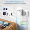 [2-Pack] European Travel Plug Adapter, International Power Plug Adapter with USB C 20W 4 Outlets 3 Fast Charge Ports (PD&QC), Type C Plug Adapter Travel Essentials to Europe Spain Italy France Germany view 3