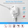 [2-Pack] European Travel Plug Adapter, International Power Plug Adapter with USB C 20W 4 Outlets 3 Fast Charge Ports (PD&QC), Type C Plug Adapter Travel Essentials to Europe Spain Italy France Germany view 4
