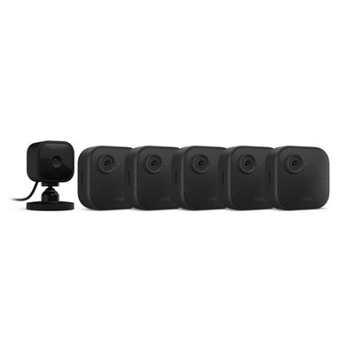 Blink Outdoor 4 (4th Gen) + Blink Mini Smart security camera, two-way talk, HD live view, motion detection, set up in minutes, Works with Alexa 5 camera system + Mini (Black)