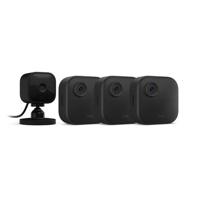 Blink Outdoor 4 (4th Gen) + Blink Mini Smart security camera, two-way talk, HD live view, motion detection, set up in minutes, Works with Alexa 3 camera system + Mini (Black)
