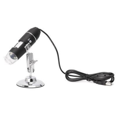 JUIYU Microscope Accessories Kit 1600X USB Digital Pocket Microscope Camera 8 LED Magnifier with Hold Stand Microscope Slides