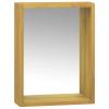 Tidyard Mirror Cabinet, Solid Teak Wood Wall Mounted with Glass Shelf, Medium Size Bathroom Storage for Home Decor view 1