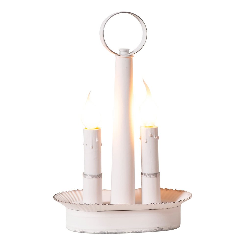 Irvin's Tinware, K18-40RW, Oval Double Accent Light in Rustic White, Rustic Country Home Decor
