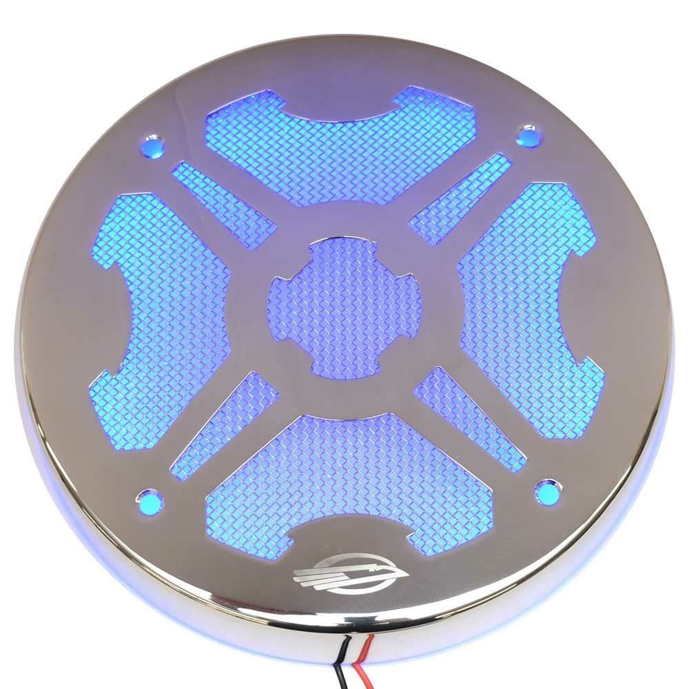 ITC Marine Boat Illuminated Speaker Grille Cover | Blue LED 7 3/8 Inch