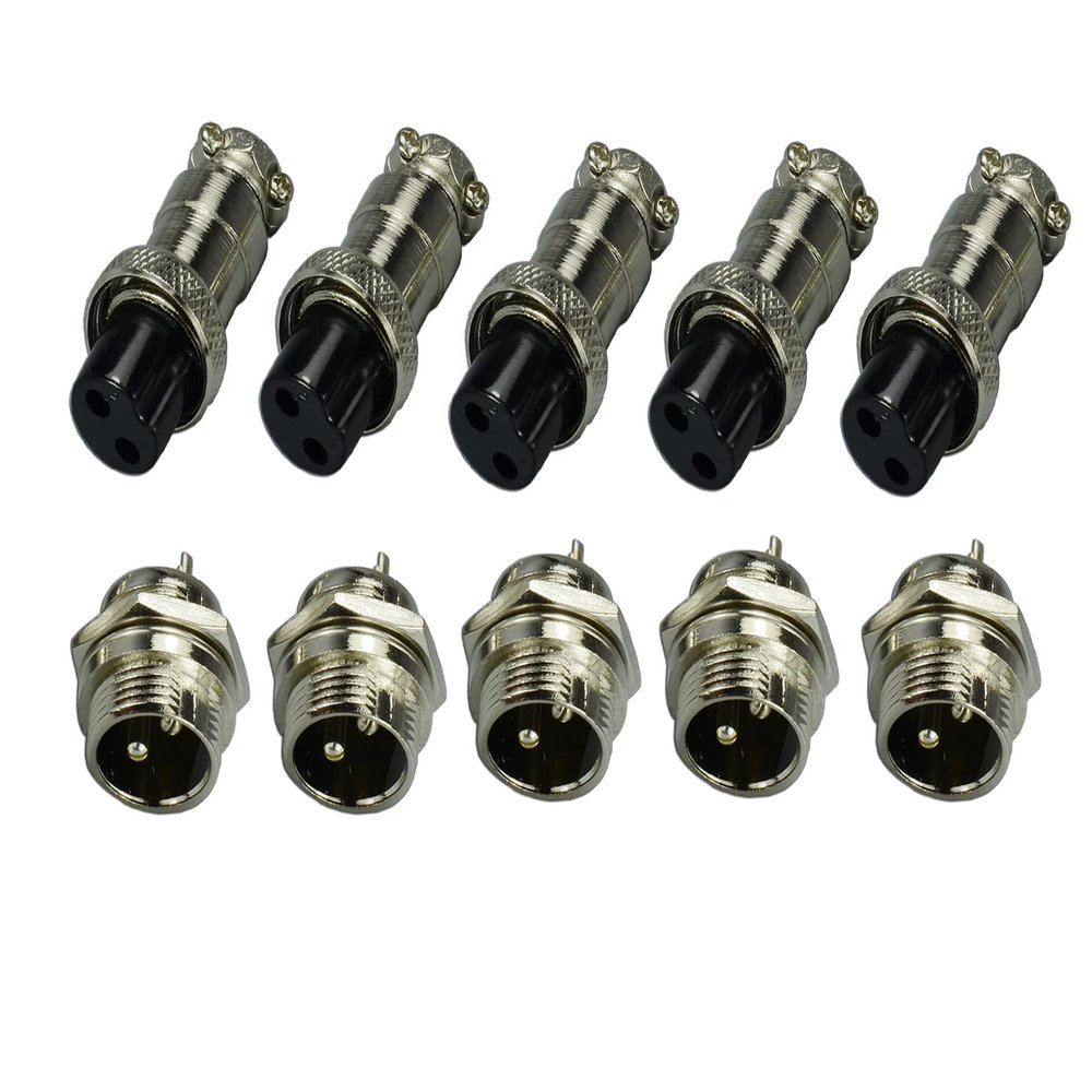 RIVERWELD 2 pin Aviation Plug Socket Air Connector 16-2P Male and Female Metal Self Locking 10pcs