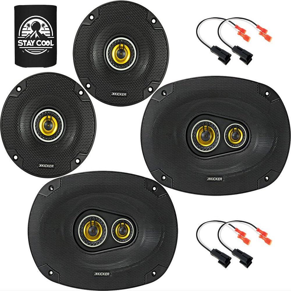 KICKER Front Door and Deck 4 & 6x9 Speakers Kit for Cadillac Eldorado 96-02 Upgrade Kit - 2 Pairs of CS Series 4 and 6x9 Inch Speakers with Harnesses - 46CSC44 & 46CSC6934