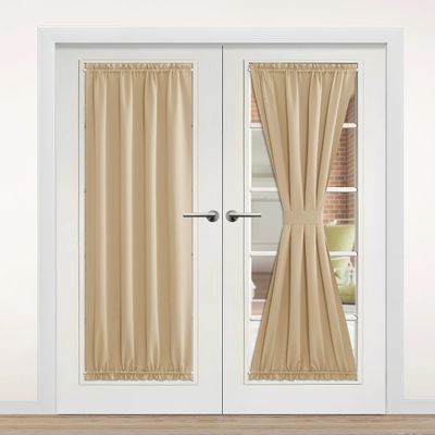 NICETOWN Biscotti Beige French Sidelight Door Window Curtains for Window