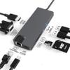 FDBV Docking Station USB Type C Hub Adapter 8 in 1 RJ45 1000M Gigabit Ethernet PD Charging HDMI 4K VGA 2*USB3.0 SD/TF Multi-Function for Windows 7/8 / 8.1/10, macOS X v10.0 or Above view 2