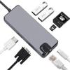 FDBV Docking Station USB Type C Hub Adapter 8 in 1 RJ45 1000M Gigabit Ethernet PD Charging HDMI 4K VGA 2*USB3.0 SD/TF Multi-Function for Windows 7/8 / 8.1/10, macOS X v10.0 or Above view 4