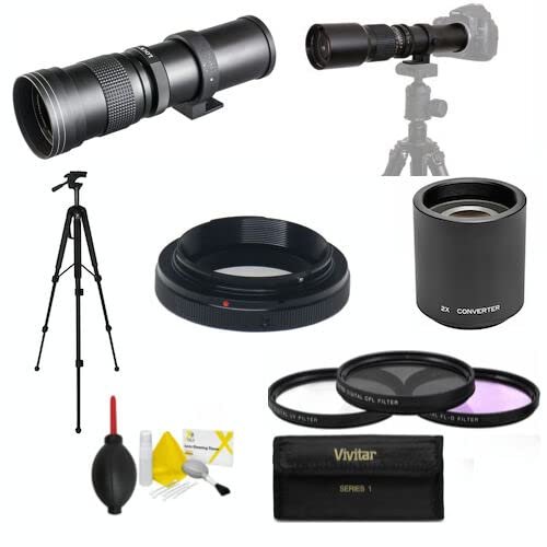 420MM-1600MM TELEPHOTO Zoom Lens +Filter for Canon EOS Rebel T100 DSLR Camera