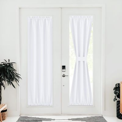 NICETOWN Pure White French Door Curtain for Front Glass Door,80 Inch Long