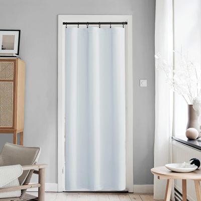 NICETOWN Greyish White French Sidelight Door Window Curtain for Window
