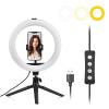 Andoer 10 Inch LED Ring Light Video Conference Light 3 Light Modes 11 Levels Adjustable Brightness USB Powered for Live Streaming Selfie Makeup Online Meeting Teaching view 1