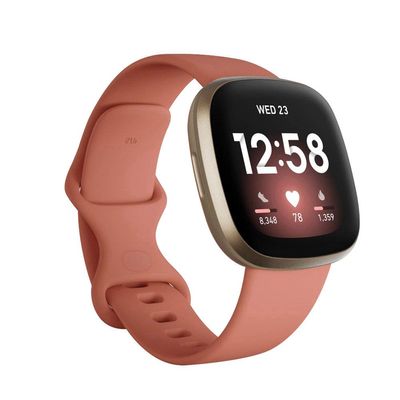 Seleek Replacement Bands Compatible with Fitbit Versa 3 / Versa 4 / Sense/Sense 2, Silicone Adjustable Classic Accessory Wristband Fitness Straps for Women Men (Large,Peach