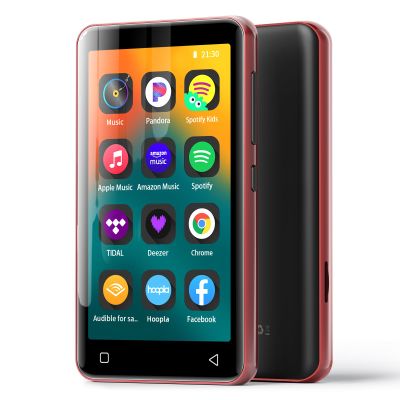 MP3 Player with Bluetooth and WiFi,MP3 Player with Spotify,Spotify Kids,Audible,Pandora,Amazon Music,4" Music Player MP4 Up to 1TB(80GB,Red_Black)
