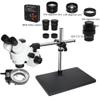 Microscope Accessories Kit 3.5X-90X Double Arm Holder Simul Focal Trinocular Stereo Microscope 38MP H_D Digital USB Microscopio Camera for Phone PCB Repair Tool Microscope Slides (Color : VGA add CTV view 2