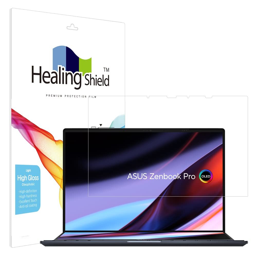 Healingshield Screen Protector Light Oleophobic High Gloss Film Compatible with ASUS ZenBook Pro Duo 14 UX8402