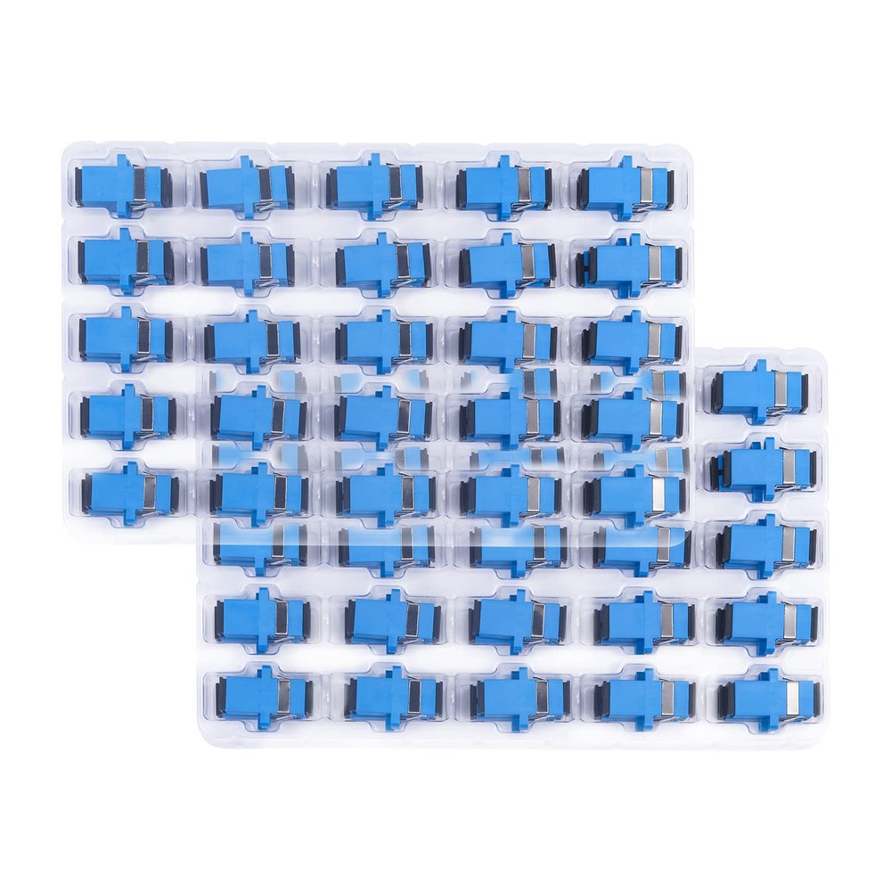 Duogalia Fiber Optical Coupler -100 Pack SC/UPC Fiber Optic Coupler, SC Female to SC Female UPC Simplex Single Mode Fiber Optical Coupler, Network Internet Connector Adapter with Mount Panel