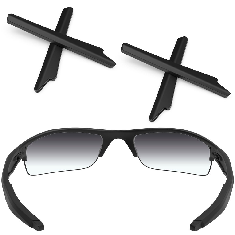ToughAsNails 2 Pairs Replacement Ear Socks Rubber for Oakley Bottle Rocket Sunglasses Black&Black