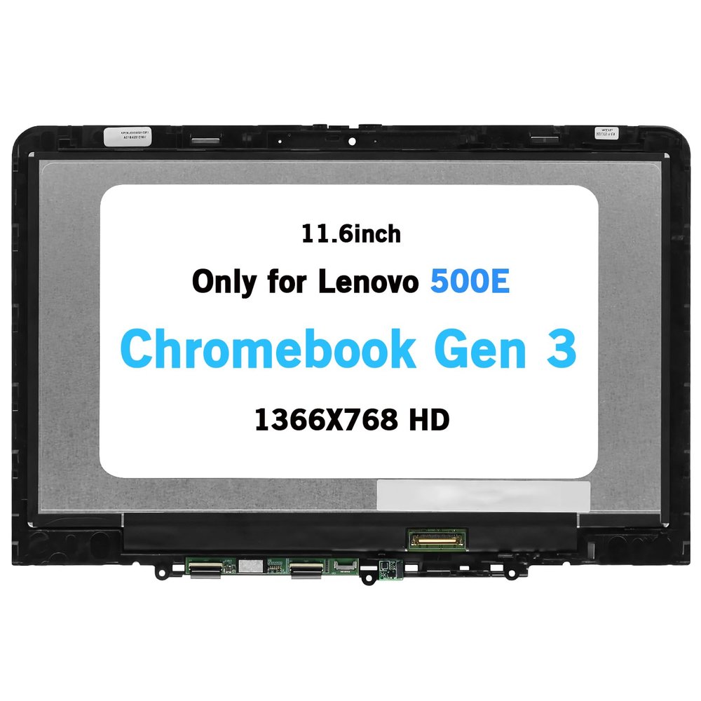 11.6" Screen Replacement for Lenovo 500E 300E Chromebook Gen 3 82JB 82JC 82J9 82JA 5D11C95890 5D11C95886 5D11C95891 5D11C95892 5D11C95893 5D11C95894 LCD Digitizer Assembly (Support Stylus/Pen Touch)