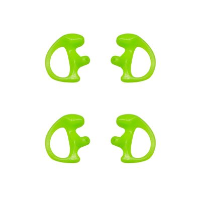 POFENAL Universal Replacement Insert Silicone Soft Earmold for Baofeng Motorola Kenwood Retevis Midland Two Way Radios Headset (Green, Medium, 2 Pair)