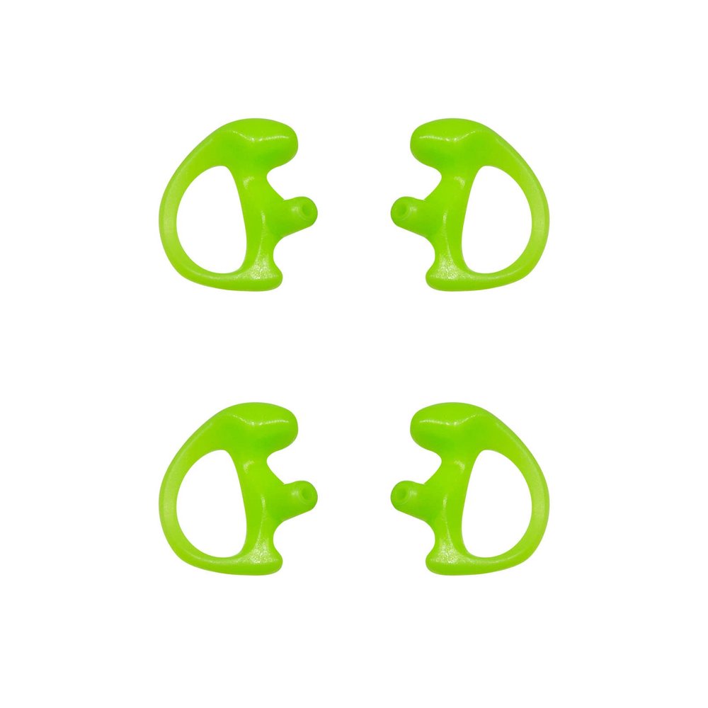 POFENAL Universal Replacement Insert Silicone Soft Earmold for Baofeng Motorola Kenwood Retevis Midland Two Way Radios Headset (Green, Medium, 2 Pair)