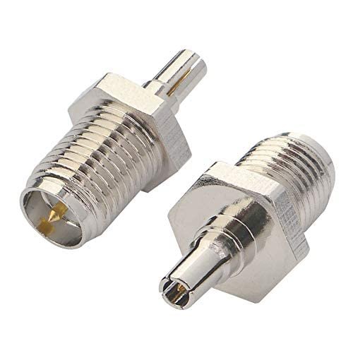Boobrie 2PCS CRC9 RP SMA Coaxial Connector RP-SMA Female to CRC9 Male Adapter RF Coax Connector for Antennas/4G Router/UMTS Mobile Broadband/Wireless LAN Devices/Wi-Fi Radios