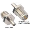 Boobrie 2PCS CRC9 RP SMA Coaxial Connector RP-SMA Female to CRC9 Male Adapter RF Coax Connector for Antennas/4G Router/UMTS Mobile Broadband/Wireless LAN Devices/Wi-Fi Radios view 2