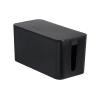 lamphle 12 Inch/10 Inch Cable Management Box Large Plastic Cord Organizer Box for Desk Portable Cable Box Organizer White Waterproof Extension Cord Box Hider Black L view 1