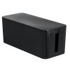 lamphle 12 Inch/10 Inch Cable Management Box Large Plastic Cord Organizer Box for Desk Portable Cable Box Organizer White Waterproof Extension Cord Box Hider Black L view 2