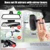 Charchendo Tablet Phone Mount for Car Rear View Mirror Fits 4-13'' Devices, 360 Retractable Rearview Mirror Phone Holder Anti-Shake Compatible with iPad Pro 12.9/Air/Mini, Galaxy Z, Garmin view 3