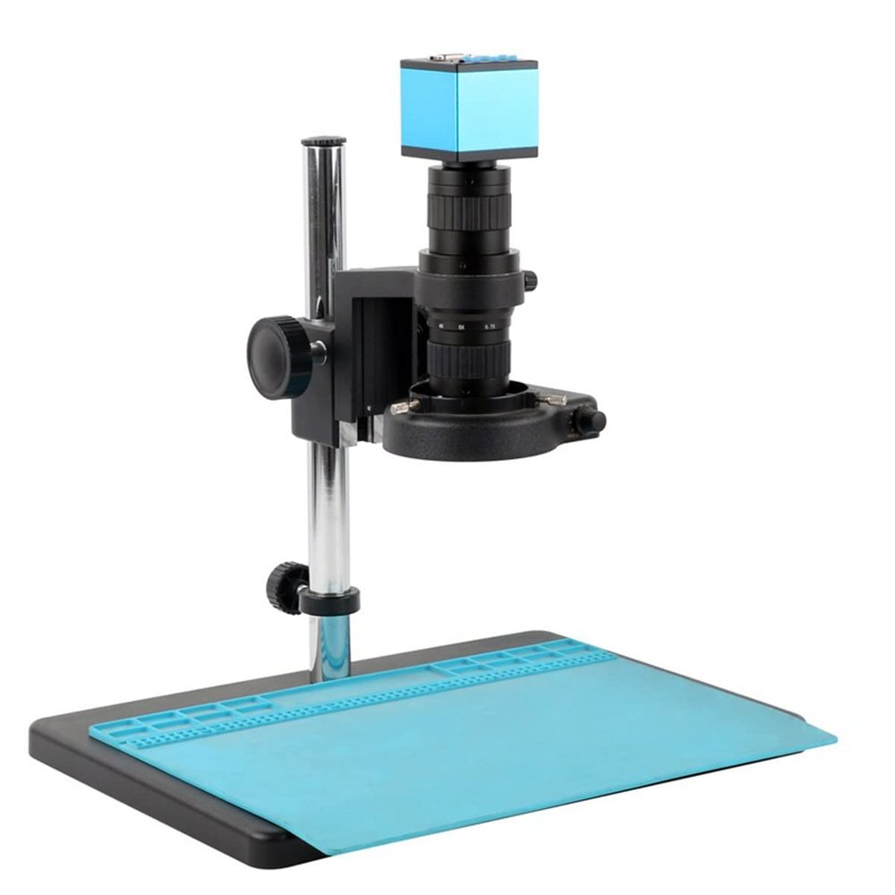 HDMI VGA USB Video Microscope Camera 200X 0.7X-5X Adjustable Monocular Microscope Zoom C Mount Lens Set for PCB Soldering Phone Repair PCB Inspection (Color : HDMI VGA)