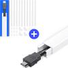 227in (6+9 Pacs) Delamu Cord Hider, One-Cord Channel Cord Cover Wall, Paintable Wire Hider, Cable Cover Raceway, Cable Concealer for Wall Mounted TV, Wire Covers for Cords System, W0.59 H0.4in, White view 1