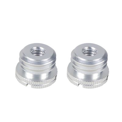 FEICHAO D18 1/4-20 3/8-16 Female to 5/8-27 * 9 5/8-11 * 9 Male Screw with Reinforced Side Holes Conversion Screw for Camera Tripod Gimbal Conversion Accessories (2 PCS, Silver 1/4 to 5/8-11 * 9)