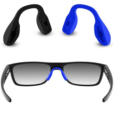 ToughAsNails 2 PCS Low Bridge Fit Replacement Nose Pads Pieces for Oakley Split Time OO4129|Split Shot OO9416 Sunglasses Black&Deep Blue