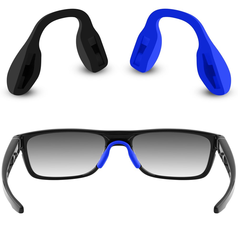 ToughAsNails 2 PCS Low Bridge Fit Replacement Nose Pads Pieces for Oakley Split Time OO4129|Split Shot OO9416 Sunglasses Black&Deep Blue