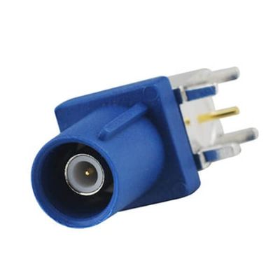 Fakra SMB C Blue Male Right Angle PCB Mount Solder Coaxial Connector for Car GPS