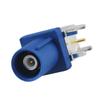 Fakra SMB C Blue Male Right Angle PCB Mount Solder Coaxial Connector for Car GPS view 1
