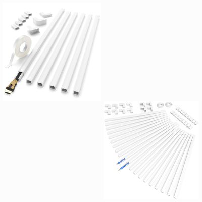 400in (6+20 Pacs) Delamu Cord Hider, One-Cord Channel Cord Cover Wall, Paintable Wire Hider, Cable Cover Raceway, Cable Concealer for Wall Mounted TV, Wire Covers for Cords System, W0.59 H0.4in, Whit