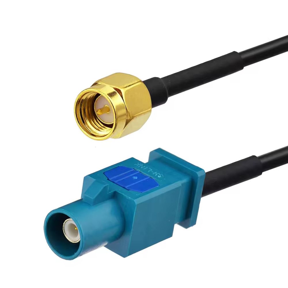 keisnoaja Fakra to SMA Adapter Fakra Z Extension Cable Fakra Male to SMA Male Adapter Converter Cable 30cm Car GPS Antenna